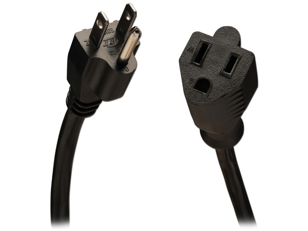 Cable Estándar de Extensión de Alimentación 10A, 18AWG (NEMA 5-15P a NEMA 5-15R), 4.57 m