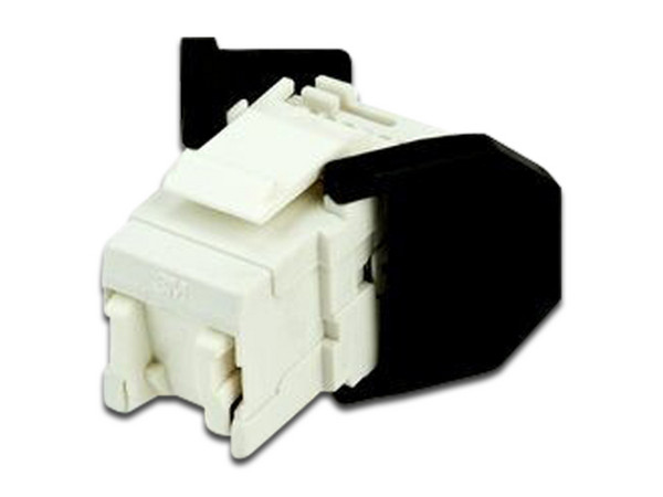 Conector Jack 3M Cat6a UTP. Color Negro/Blanco. (1 Pieza)