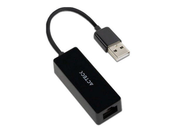 Adaptador de Red Acteck Shift Plus AE420 de USB-A a Ethernet (RJ-45), Color Negro.
