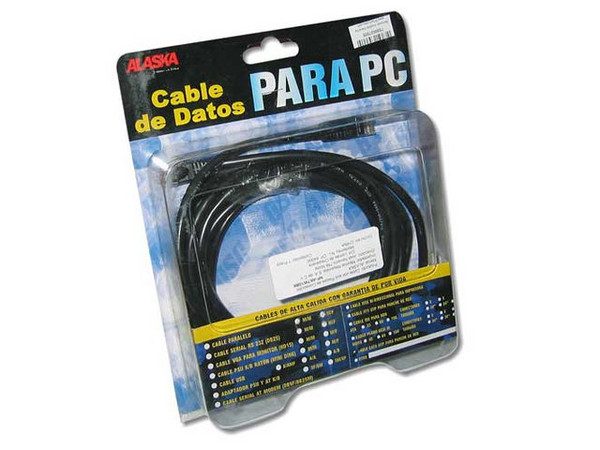 Cable de red RJ45 Level 5  (15') NEGRO con sus conectores ALASKA