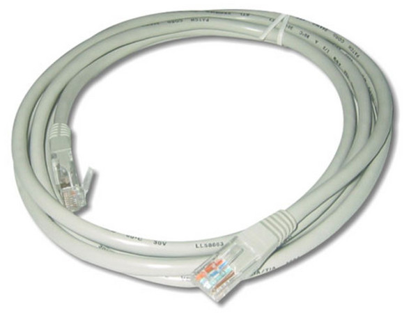 Cable de red RJ45 Level 5  (7') gris con sus conectores ALASKA