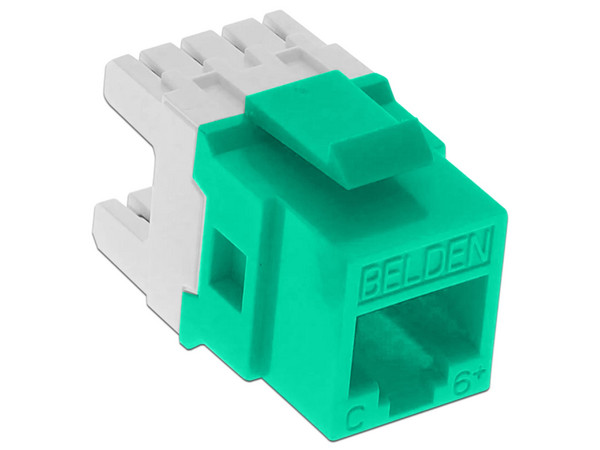 Conector jack Belden RJ-45 Cat6 UTP. Color Verde.
