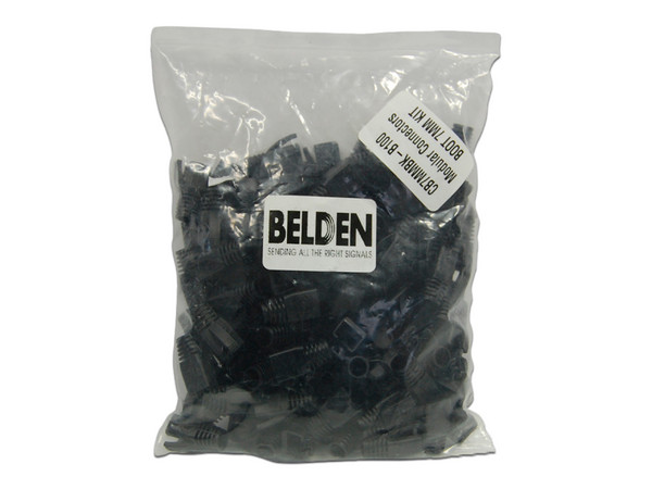 Bota para Plug RJ-45 Belden CB7MMBK-B100, Color Negro, Bolsa con 100 Piezas.