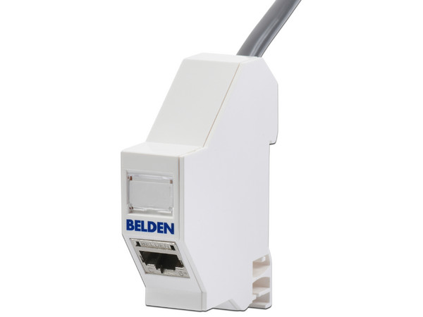 Puerto DIN Rail Belden E100K22 009S1 para Cable UTP y FTP. Color Blanco.