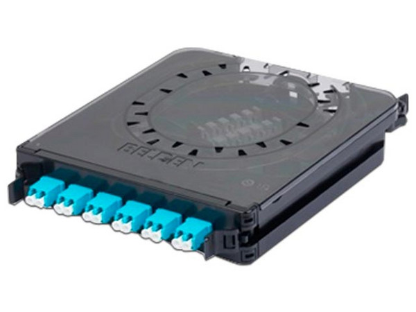 Cassette Belden FC3X06LDFS con 6 Adaptadores LC y 12 Hilos Multimodo OM3.