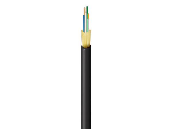 Fibra Óptica Interior/Exterior Belden FD4D006R9, 6 Hilos Multimodo OM4 de 500m. Color Negro.