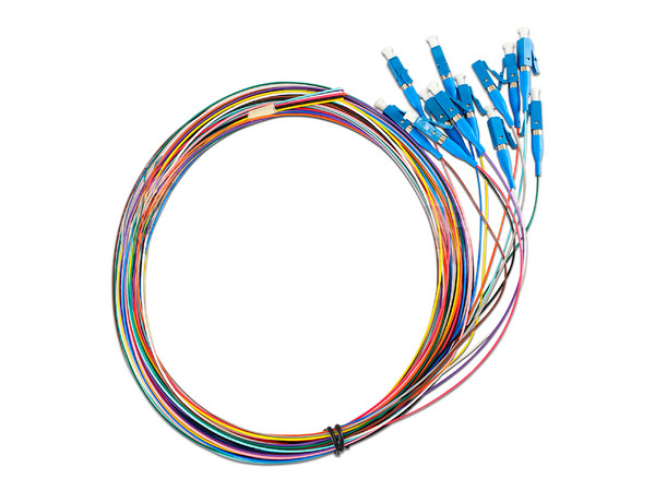 Kit de Cables de Fibra Óptica Pigtail, 2m de Largo, Monomodo, 12 Fibras.