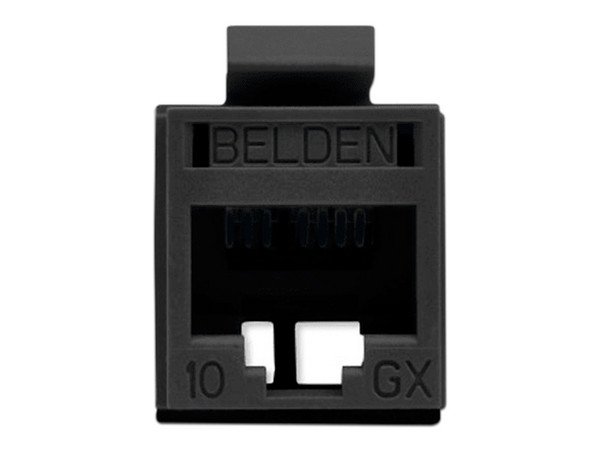 Conector Jack de impacto Belden RJ-45 Cat6a UTP. Color Negro.