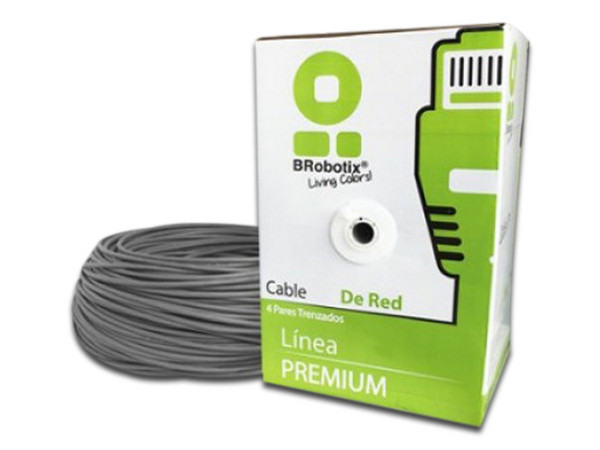 Bobina de Cable Brobotix Cat6 (UTP) Caja con 305 m. Color Gris.
