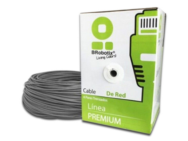 Bobina de Cable Brobotix Cat6 Caja con 100m. Color Gris.