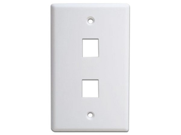 Tapa de pared Brobotix 251702 para 2 puertos de red, Color Blanco.