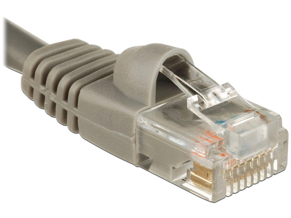 Cable de red, Cat5e, RJ-45 (M-M), 90 cm., Gris.