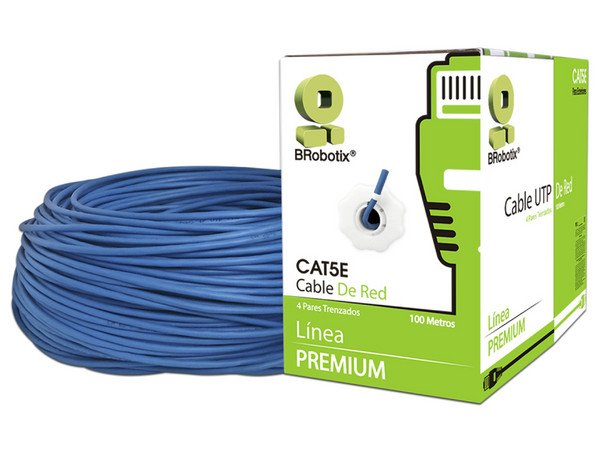 Bobina de Cable Brobotix Cat5e (UTP) Caja con 100m. Color Azul.