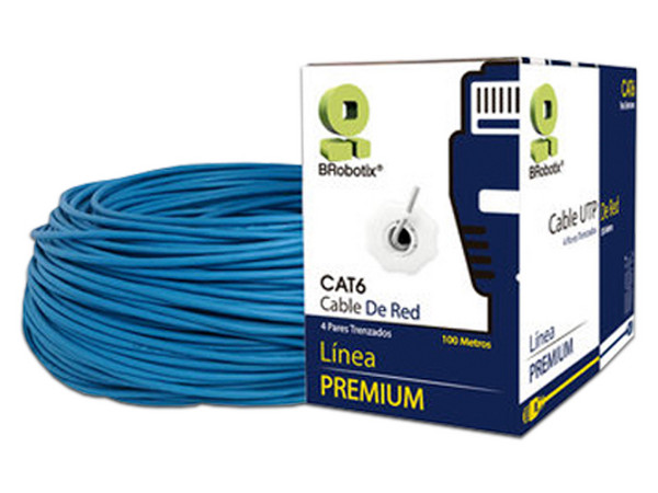 Bobina UTP Brobotix Cat6 Para Interiores , 100 Metros. Color Azul