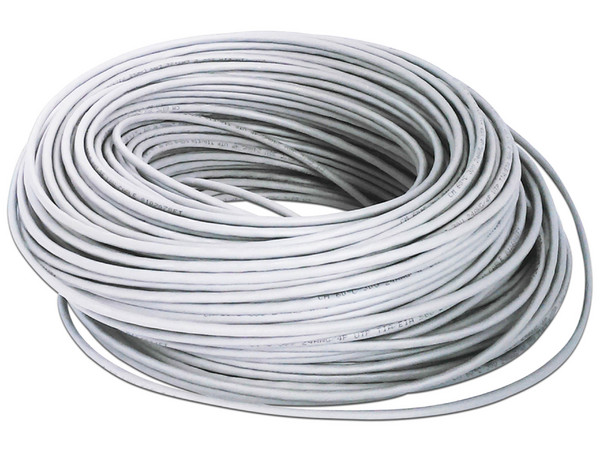 Bobina de Cable BRobotix 6006801, Cat6 UTP, 23 AWG, 305m, Color Blanco.