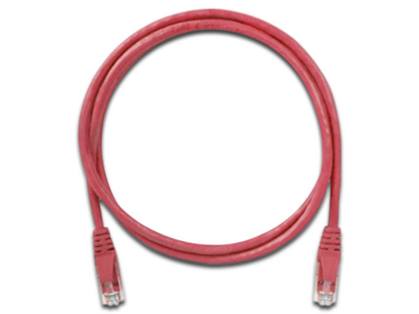 Cable de red UTP de parcheo, Cat5e, RJ-45 Macho / RJ-45 Macho, 2 m. Color Rojo.