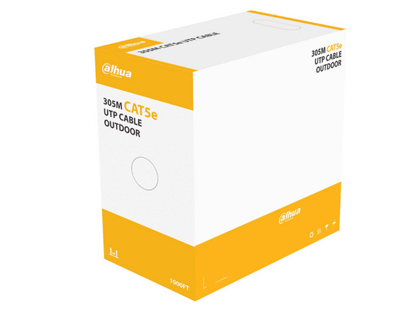 Bobina de Cable Dahua PFM920-5EU, UTP Cat5e, Uso exterior, 305m. Color Negro.