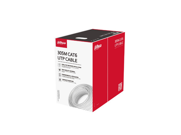 Bobina de Cable UTP CABLEMOD Cat 6, 100% Cobre, Longitud de 305 Metros, Color Blanco, Uso Interior, Certificación CPR ECA.