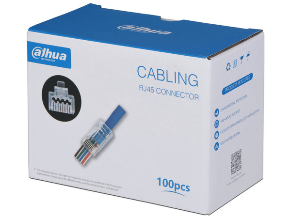 Caja con 100 Plugs RJ45 Cat6 DAHUA DH-PFM976-631, Chapado de Oro de 15 U