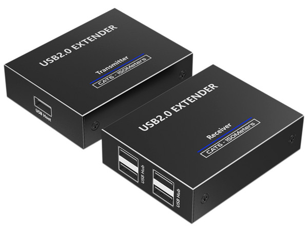 Kit Extensor USB 2.0 Epcom T150USB de 4 puertos para distancias de hasta 150m, ideal para Cámaras WEB, Impresoras, Escáner, Memorias, Mouse, etc.