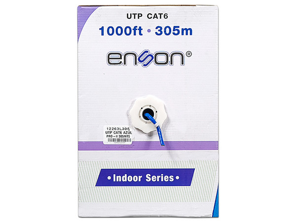 Bobina de Cable Enson UTP Cat6, 305m. Color Azul.