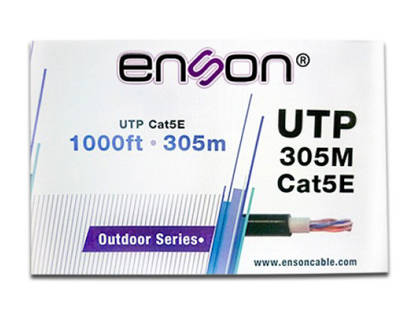 Bobina de cable Enson Cat5e (UTP) caja con 305 m. Color negro.