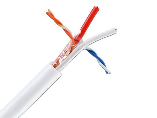 Bobina de cable siamés Enson Cat5E (UTP) para Redes y CCTV, 18AWG, 500m. Color Blanco.