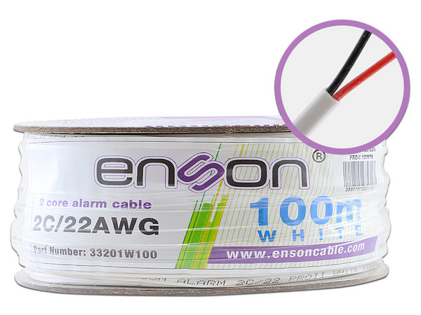 Bobina de Cable para Alarma 2C Enson, de 100m. 23AWG.