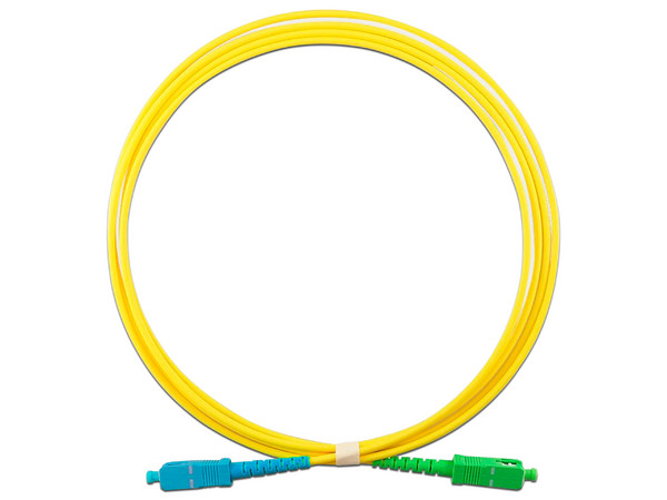 Jumper de Fibra Óptica Enson ENS-JUMP-UPC-APC Monomodo SC/UPC a SC/APC, Simplex, Color Amarillo, 2 Metros, Tipo OS2.
