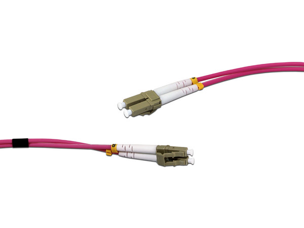 Jumper de Fibra Óptica Enson ENS-JUMP030MM4, LC Duplex a LC Duplex (M-M), 30cm, Color Rosa.
