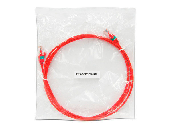 Cable de Red Enson Cat6, Conector RJ-45 (M-M), 28 AWG, 2.1m. Color Rojo.