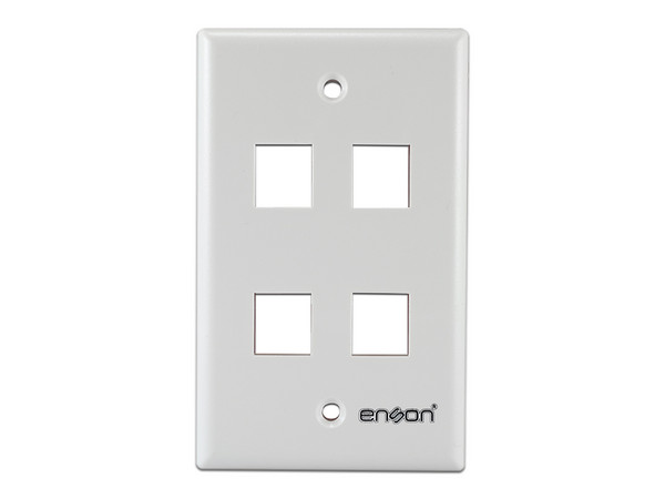 Placa de Pared Enson EPRO-FP40, 4 Puertos, Color Blanco.