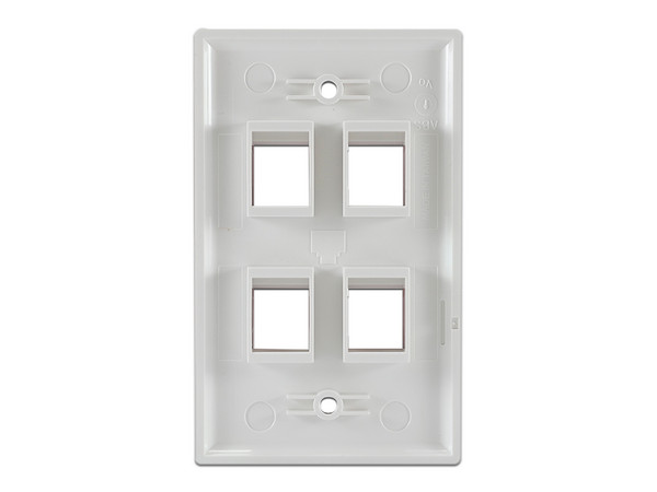 Placa de Pared Enson EPRO-FP40, 4 Puertos, Color Blanco.