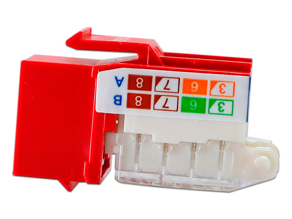 Conector Jack Enson RJ-45 Cat5e. Color Rojo.