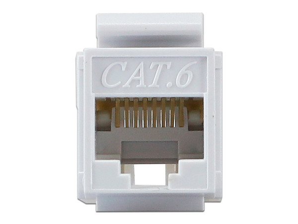 Conector RJ45 Categoria 6, Vertical, Color Blanco.