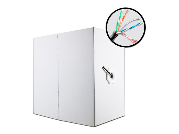 Bobina de cable Cat5e (UTP) Enson, Caja con 305m. Color Negro.