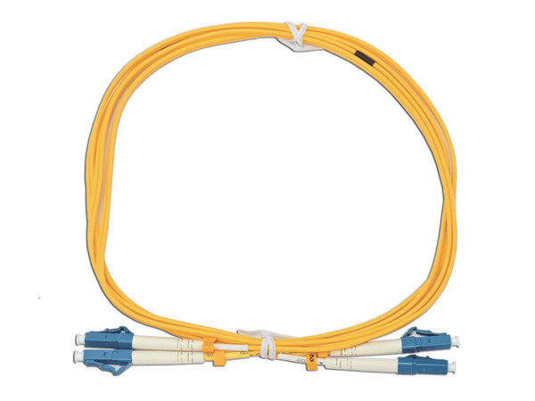 Jumper de Fibra Óptica Duplex Fiber Home, Monomodo, Conectores LC/UPC a LC/UPC, 2m. Color Amarillo.