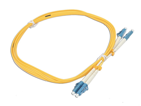 Jumper de Fibra Óptica Duplex Fiber Home, Monomodo, Conectores LC/UPC a LC/UPC, 2m. Color Amarillo.