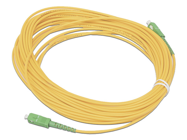 Jumper de Fibra Óptica FiberHome OFC-SC/APC-SC/APC-S-30-10, Monomodo, SC/APC, 10m, Color Amarillo.