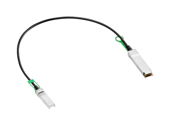 Cable DAC de Fibra Óptica HPE S1J07A, 50G, De QSFP56 a SFP56, 65cm. Color Negro.