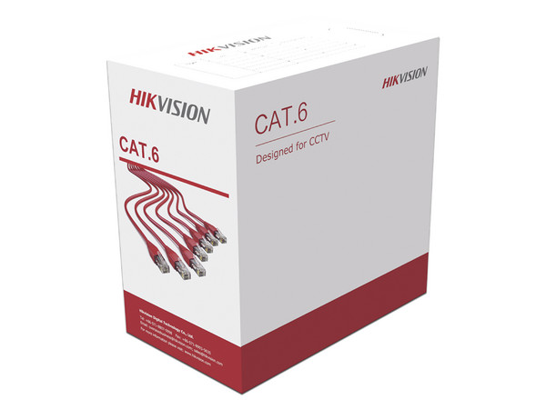 Bobina de Cable Hikvision Cat6 (UTP) Caja con 305 m, CCA, 24 AWG. Color Blanco.