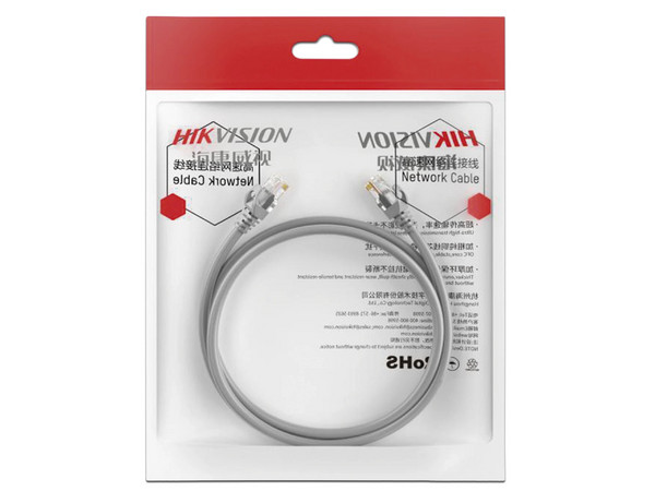 Cable de Parcheo Hikvision DS-1NP6UEC0-1000-G, UTP Cat6 (M-M), Calibre 24 AWG, 10m. Color Gris.