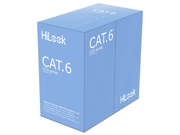 Bobina de Cable UTP HiLook Cat 6 23AWG, de 305 Metros, Color Blanco.