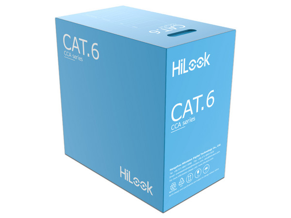 Bobina de Cable UTP HiLook Cat 6 23AWG, de 305 Metros, Color Blanco.