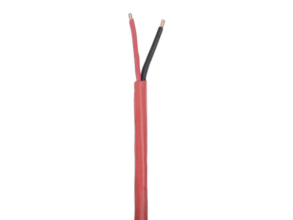 Bobina HONEYWELL 43061104/1000 de 305m de alambre, 2 X 18 AWG, Tipo FPLR-CL3R, FT4, Color Rojo, Resistente a la intemperie para aplicaciones en sistemas de detección de incendio y de evacuación.