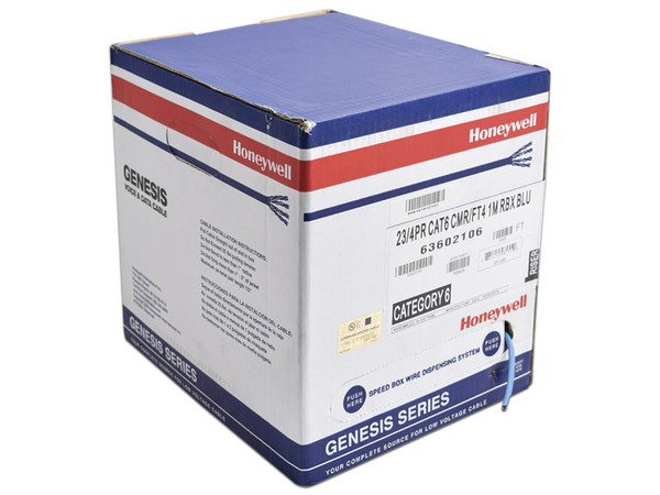 Bobina de Cable Honeywell 6360-2106/1000 de 305 m, UTP Cat6, UL/CMR/SPNLS. Color Azul