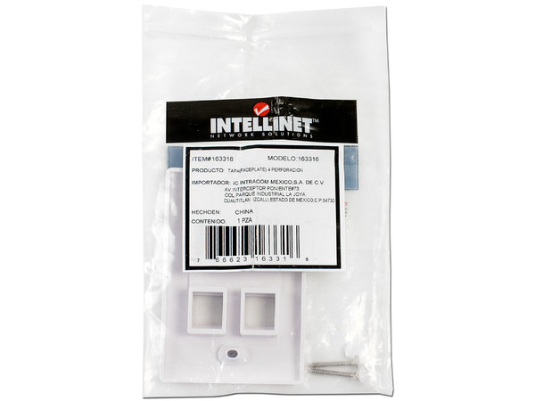 Tapa para caja, Montaje al ras, 4 salidas, Blanco.