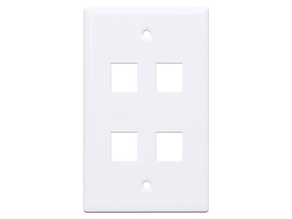 Tapa para Caja Intellinet 163316 Para Caja Montaje al Ras, 4 Salidas, Color Blanco.