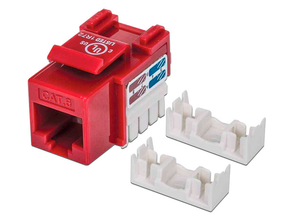Jack de impacto Cat6, UTP, Rojo.
