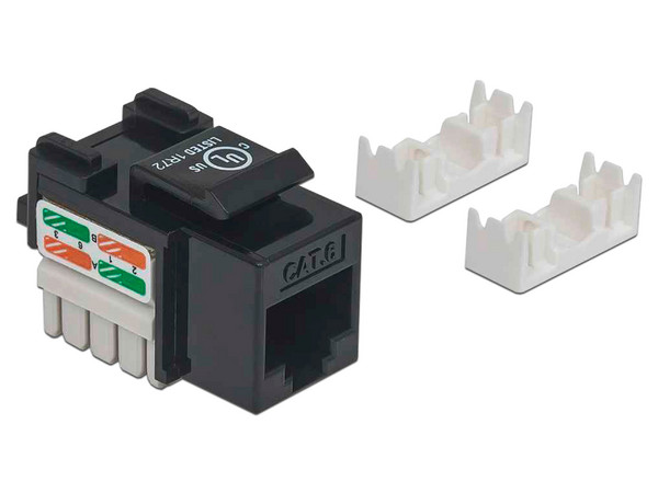 Jack de impacto Cat6, UTP, Negro.